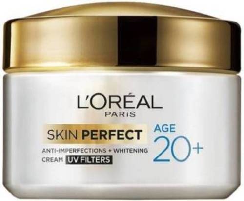 उपयोग करने के लिए सुरक्षित L'Oreal Paris Skin Perfect 20+ एंटी-इम्परफेक्शन+व्हाइटनिंग क्रीम