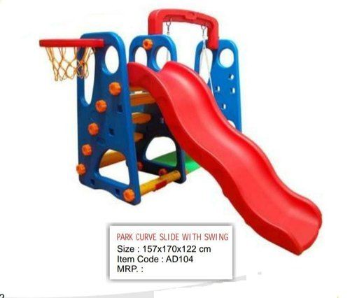 Plastic Park Curve Slide With Swing