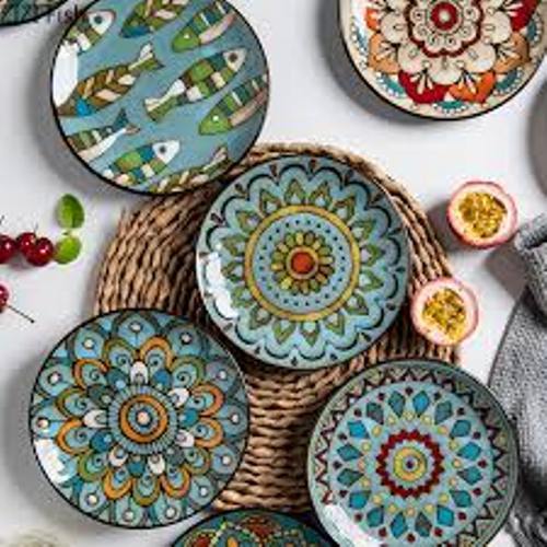 Ceramic Hand Painted Colorful Design Tableware Set