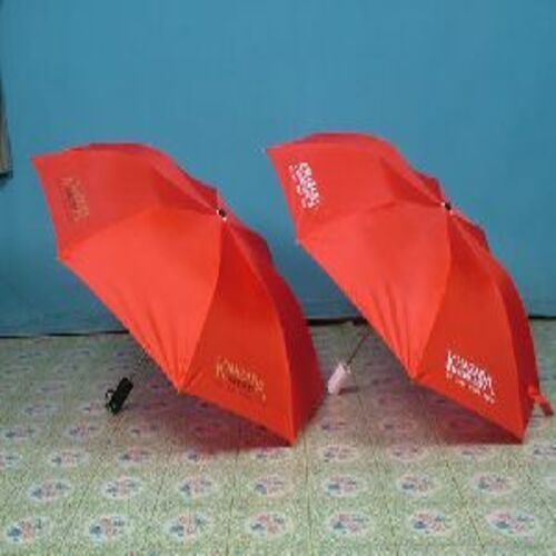 All Red Color Two Fold Umbrella