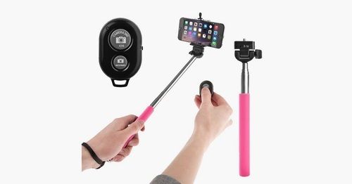 Pink 1288 Bluetooth Mobile Selfie Stick