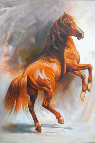 Attractive Indian Horse Painting Size: Various Sizes Are Available