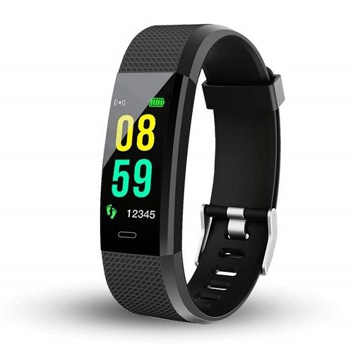 Black Id115 Fitness Band Watch