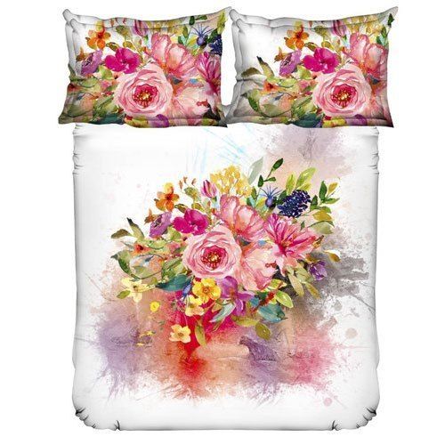 Floral Printed Cotton Double Bed Sheets