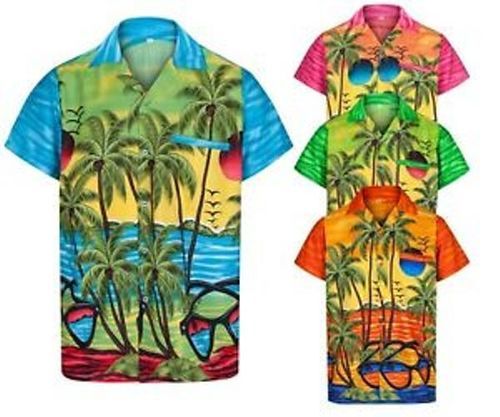 Half Sleeves Summer Hawaiian Casual Aloha Shirts Gender: Unisex