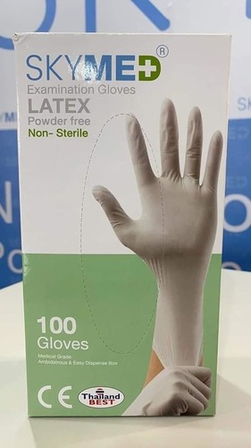White Latex Powder Free Non Sterile Examination Gloves