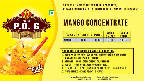 Mango Flavor Carbonated Soft Drink Concentrate