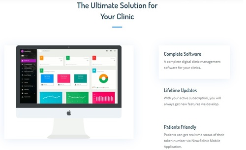 NiruzEclinic Digital Clinic Management Software - Multi-Platform Secure Cloud Database | Patient Records Real-Time Token Status Mobile App Access