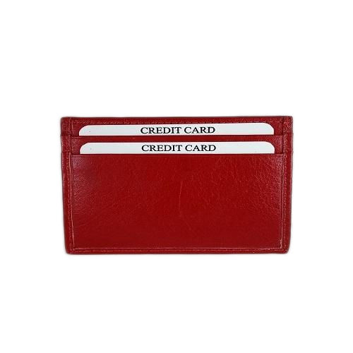 Brown Red Credit Card Holder