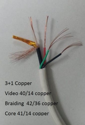 3 In 1 Cctv Copper Camera Cable Insulation Material: Pe