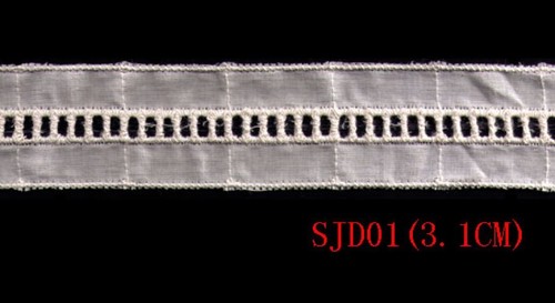 White Cotton Embroidery Lace (Sjd01)