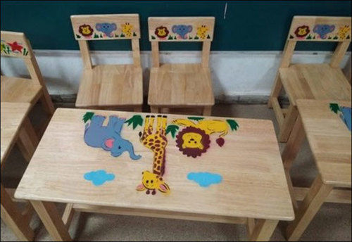 Fine Finish Printed Kids School Chair And Table