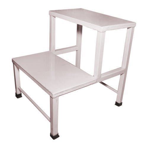 Durable Hospital White Double Foot Step