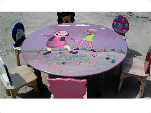  प्ले स्कूल राउंड टेबल और चेयर सेट 