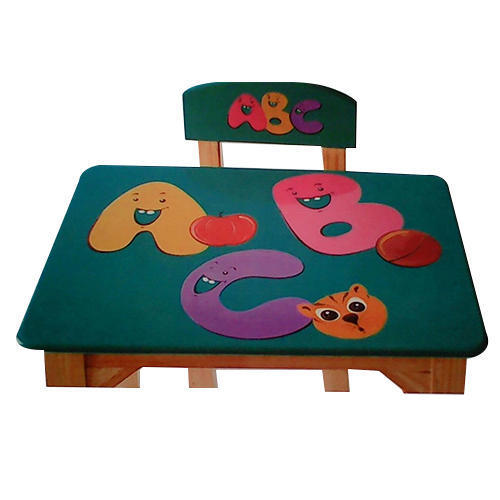 Printed Wooden Table And Chair Set