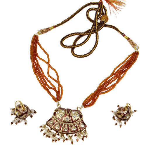 Exotic Meenakari Lacquer Necklace Set Gender: Women