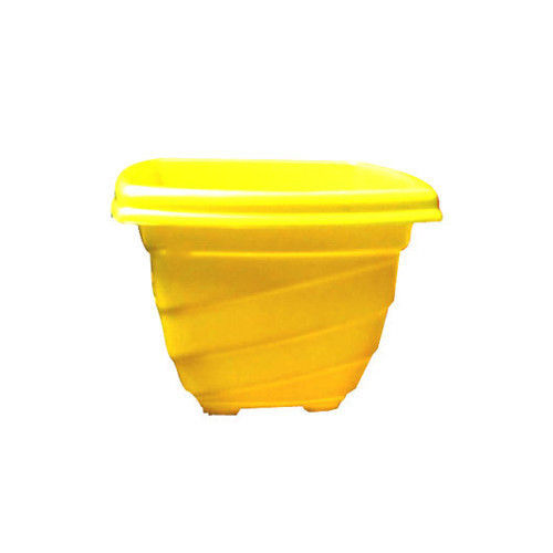 Powder Coated Plastic Yellow Flower Pot