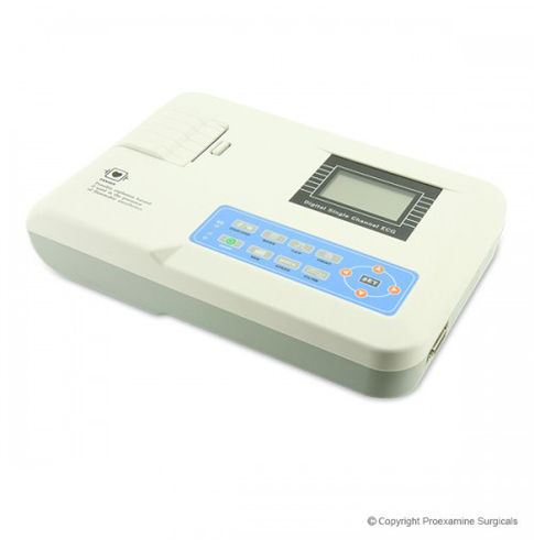 White Single Channel Digital Ecg Machine