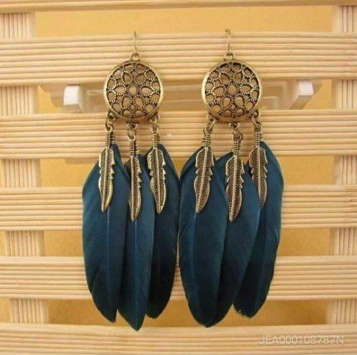 Women Designer Feather Earrings