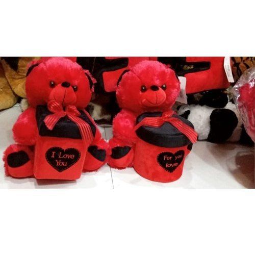 Multi Color Red And Black Teddy Bear Soft Toy