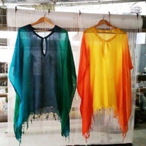 Various Colors Are Available Women Plain Silk Kaftans