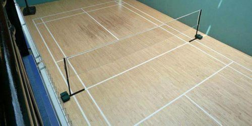 Light Brown Precise Design Badminton Rubber Flooring