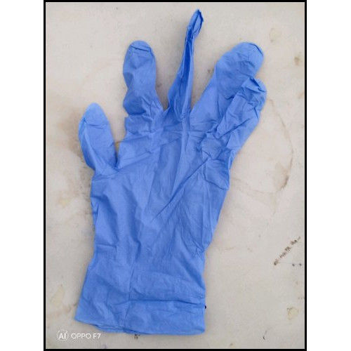 Blue Color Full Fingered Surgical Gloves