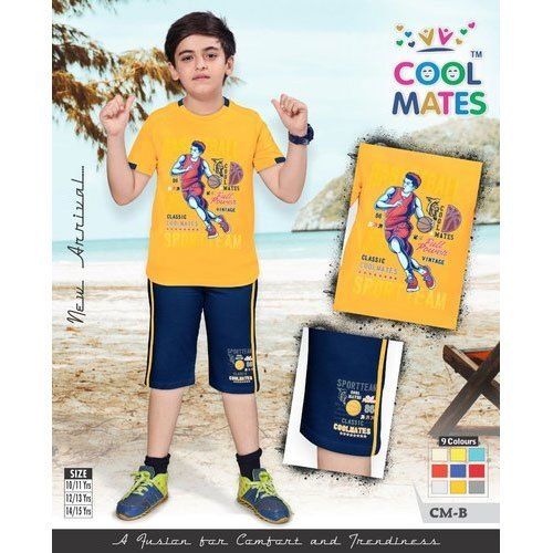 Multicolor Designer Casual Wear Boys T-Shirts With Half Pant