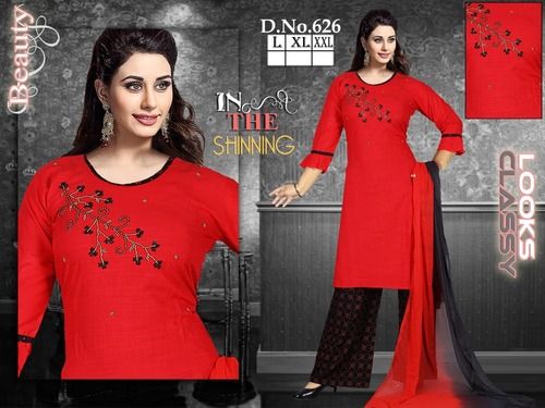 Kurti Plazzo Set With Dupatta