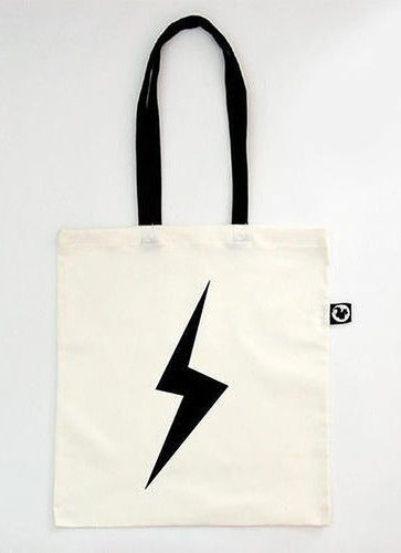 White Loop Handle Printed Canvas Bags