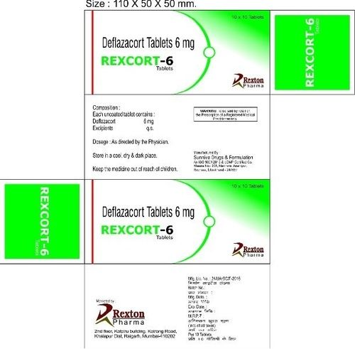 Deflazacort Tablets - 6 mg | Allopathic Medicine for Hospital and Clinic Use, Generic Drug in Tablet Form, Store in Cool and Dry Place