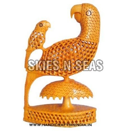 Perfect Shape Wooden Carved Parrot