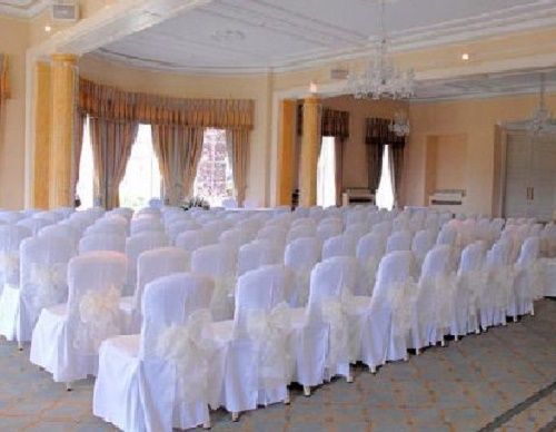 Cotton Plain White Chair Cover