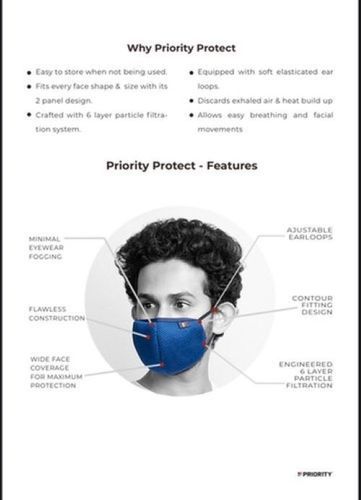 Priority Protect Reusable Face Mask Gender: Unisex