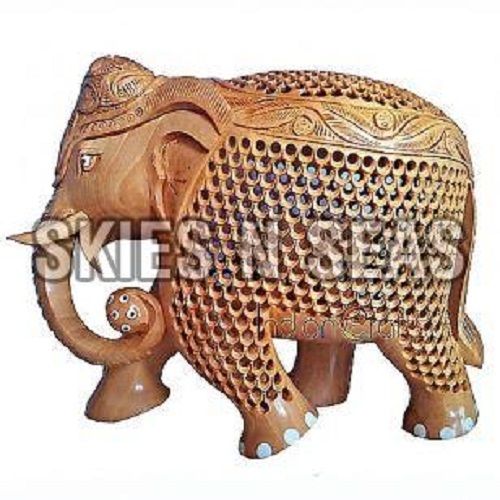  दीमक प्रूफ लकड़ी का नक्काशीदार हाथी 
