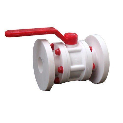 PP Ball Valve - ABS Plastic, 15MM - 200MM Size, White Color | For Water Supply, 2 Holes, Industrial Usage