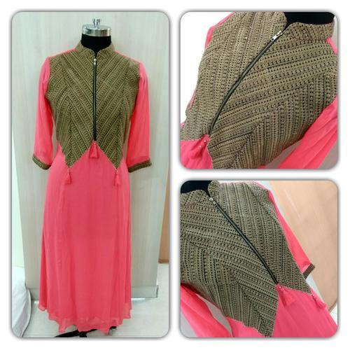 Pink Ladies Jacket Style Kurti