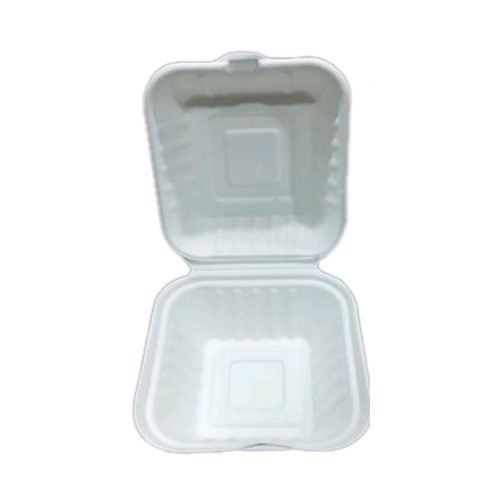 White Biodegradable Hamburger Clamshell Packaging Box