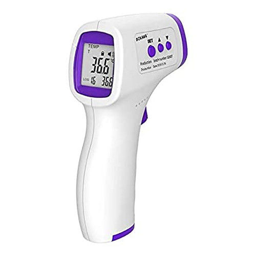 Handheld Digital Infrared Thermometer - Battery Powered, 100% Accurate | Durable, Easy To Use for Clinic, Hospital, Industrial Applications, White and Blue