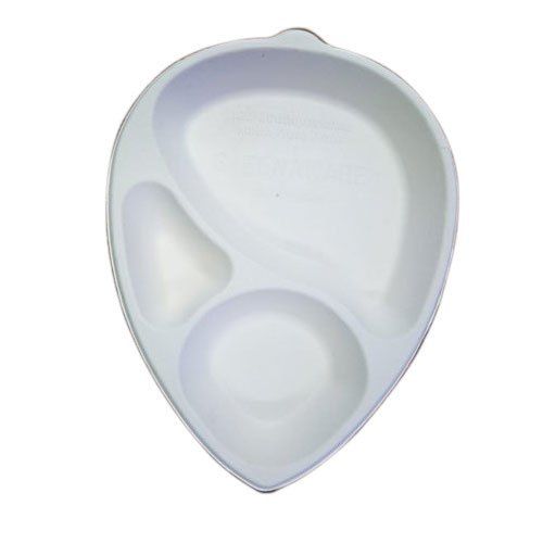 White Leaf Shape Plate With Three Compartment