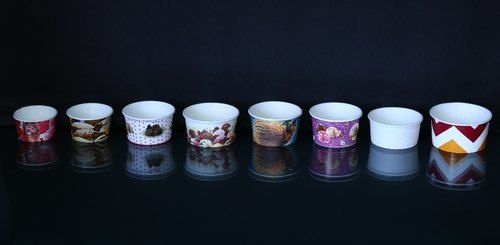 White Printed Ice Cream Paper Cup