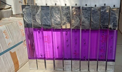 Purple Acrylic And Stainless Steel Pillars