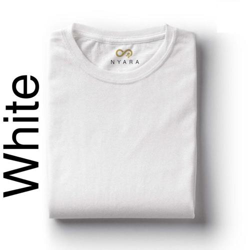  सफेद रंग का सादा टी शर्ट