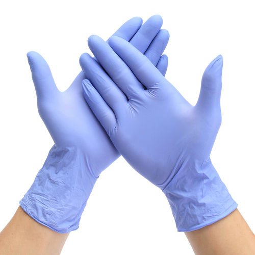 Blue Full Fingered Nitrile Disposable Gloves