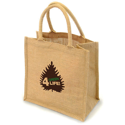 Printed Jute Handle Bag