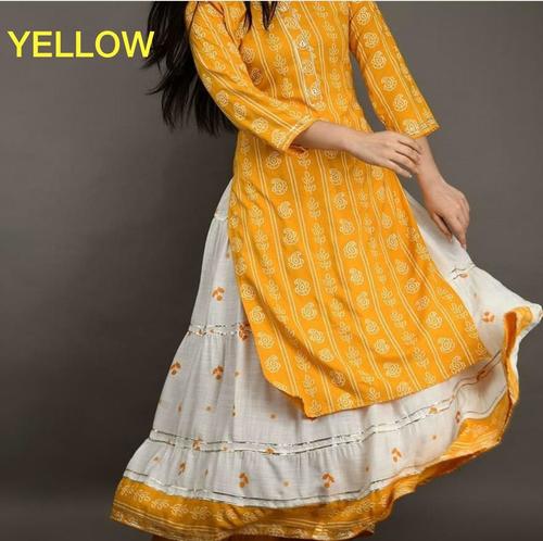 Indian Yellow Ladies Silk Suit