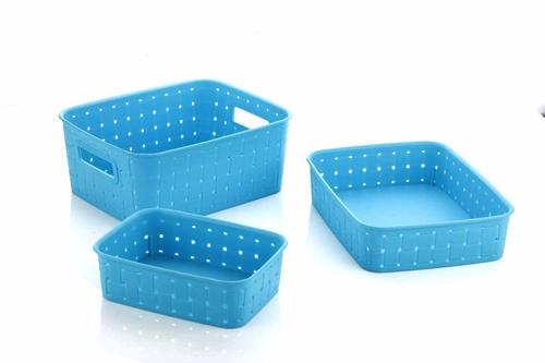 Blue Color Fancy Plastic Storage Basket