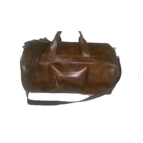 Brown Leather Traveling Bag Gender: Unisex