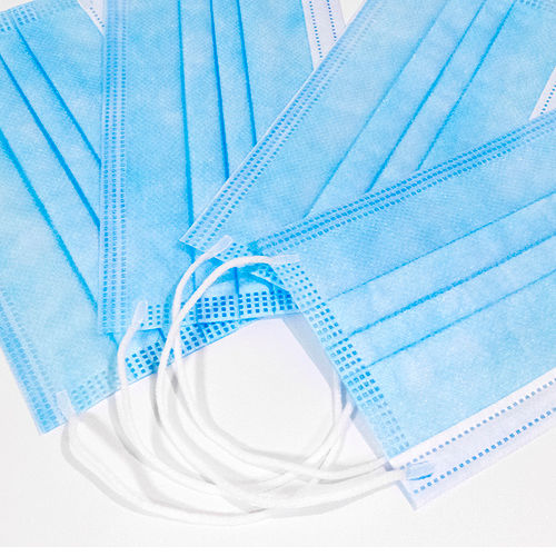 Disposable Blue White 3 Ply Face Mask Length: 175 Millimeter (Mm)