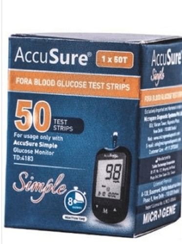 Accusure Simple Gluco Meter 50 Test Strips